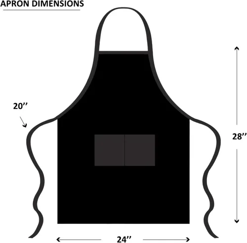 Miniatura 2 de Paquete de 9 delantales negros para mujeres, adultos, niñas y mujeres con bolsillos, delantales de cocina a granel para cocinar, pintar, barbacoa