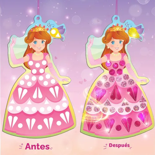 Miniatura 3 de Imagimake Mosaico de espejo - Princesa y unicornio 10 plantillas, más de 950 calcomanías Juego de arte de puntos de bricolaje Kits