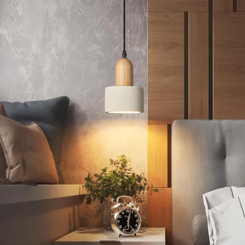 Miniatura 2 de Lámparas colgantes modernas de cemento blanco araña de luces lámparas de techo de madera para isla de cocina dormitorio comedor sala de estar bar