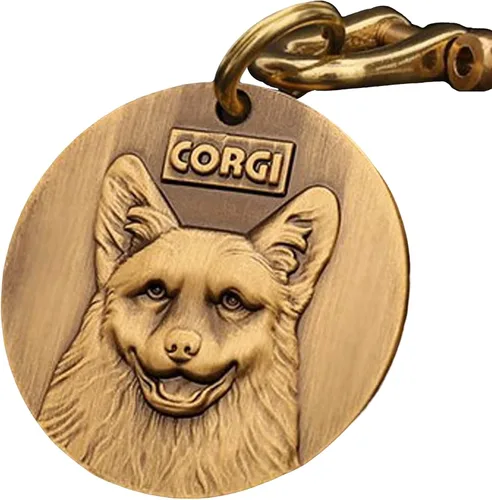 Miniatura 33 de Etiquetas de identificación para mascotas de cobre puro, etiquetas de nombre de perro personalizadas en relieve 3D con letras personalizadas