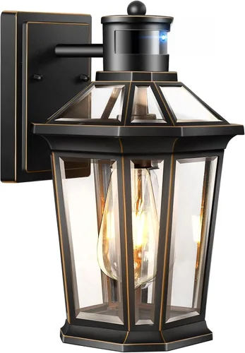 Miniatura 17 de VIANIS Luces exteriores grandes con sensor de movimiento negro, rango de detección ajustable, accesorios de iluminación exterior de aluminio