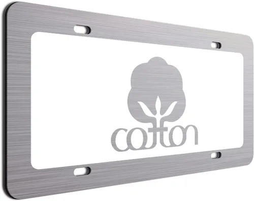 Placa de matrícula decorativa de algodón blanco - 6"x12" de aluminio cepillado, etiqueta novedosa para exhibición en parachoques delantero