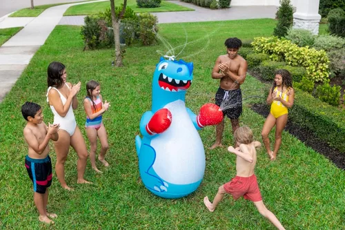 Miniatura 7 de Dino Boxer - Rociador de agua, divertido juego de agua de verano y juguete de salpicaduras para niños, 5 pies de alto