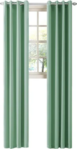 Miniatura 18 de LA PALMA Cortinas opacas con aislamiento térmico y ojales, para sala de estar, dormitorio, paquete de 2 paneles