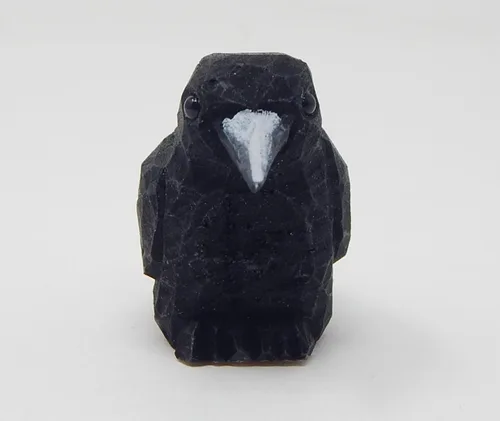 Miniatura 4 de Selsela Figura de cuervo tallada a mano, estatua de cuervo de pájaro negro rave, escultura, escultura, arte en miniatura, decoración de tallado