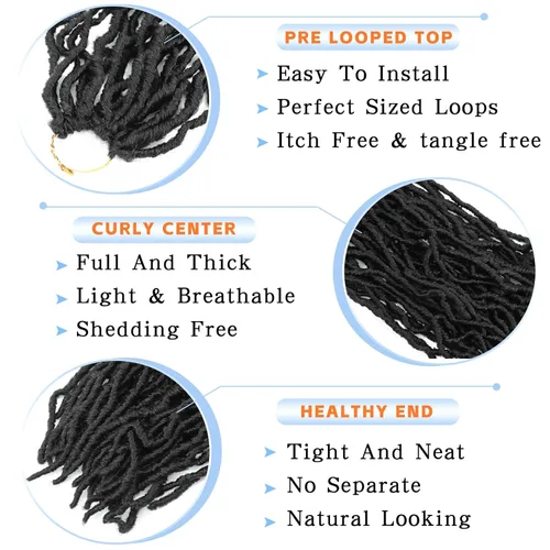 Miniatura 3 de Soft Locs de 10 pulgadas, cabello Faux Locs para crochet, 7 paquetes de Soft Locs cortos para crochet para niños, cabello pre-enrollado Soft Faux