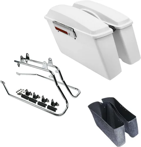 Miniatura 40 de Kit de soporte de conversión para alforjas extendidas de 4" TCMT, compatible con Harley Heritage Softail Fatboy FLSTF Breakout 1984-2017, negro
