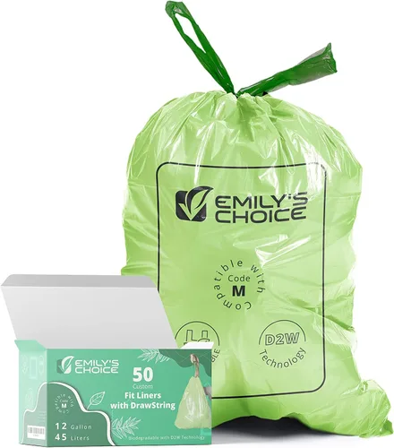 Miniatura 4 de Emily's Choice Bolsa de basura biodegradable Code Q (50 unidades), bolsa de basura alta resistente compatible con Simplehuman Code Q, 13-17 galones