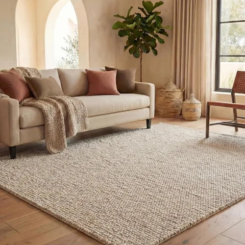 Miniatura 12 de SAFAVIEH Natura Collection - Alfombra decorativa, 2 x 3 pies, color beige, mezcla de lana hecha a mano, diseño texturizado, ideal para pasillo