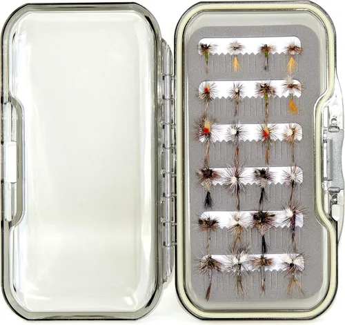 Outdoor Planet Surtido de moscas de pesca con mosca premium, 12/24/48/66 moscas secas/húmedas/ninfa/serpentina, trucha/lubina, panfish/salmón