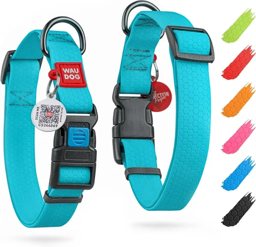 Miniatura 24 de WAUDOG Collar de Perro Impermeable - Collar de Perro Ajustable para Perros Grandes, Pequeños y Medianos - Collar de Perro Desmontable Impermeable