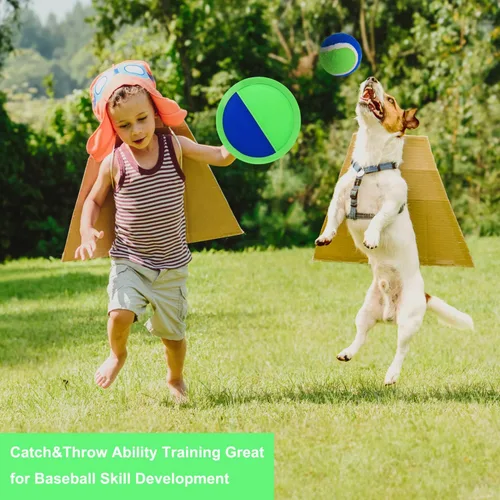 Miniatura 2 de Juego de pelota de captura para niños, juguetes de playa, juegos de lanzamiento y captura de césped en el patio trasero, versión mejorada, lanzar