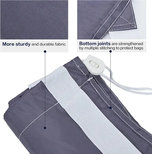 Miniatura 5 de HOMEST Bolsa de Lavandería de Nylon XL con Correa, Organizador Grande de Ropa Sucia, Se Ajusta Fácilmente a un Cesto o Canasta de Ropa, Puede