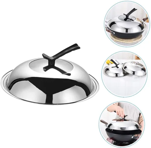 Miniatura 9 de YARNOW Olla de vidrio utensilios de cocina de acero inoxidable cacerola sartenes horno 11.7 pulgadas tapa de cacerola reemplazo universal tapa