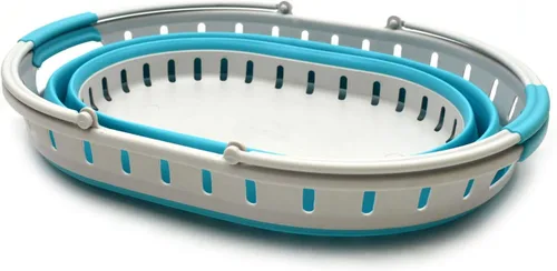 Miniatura 2 de SAMMART Cesta plegable de plástico para la ropa sucia de 25 litros (6.6 galones), contenedor de almacenamiento plegable y organizador, juego