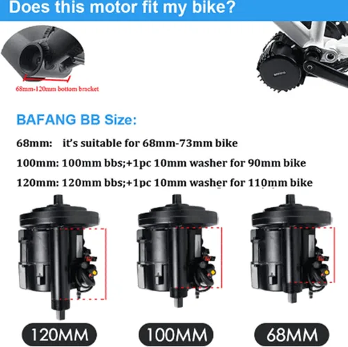 Miniatura 3 de BAFANG BBSHD 48V/52V 500W 750W 1000W Kit de transmisión media con batería opcional BBS01 BBS02 8FUN Kit de conversión DIY con pantalla LCD y plato