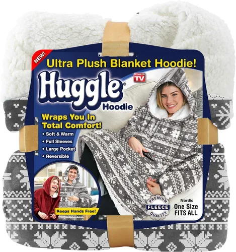 Miniatura 11 de Ontel Huggle - Sudadera con capucha de gran tamaño para hombres y mujeres, sudadera de forro polar suave, capucha gigante, bolsillos y mangas grandes