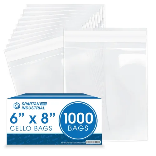 Miniatura 11 de Spartan Industrial - 6" X 10" (1000 unidades) Bolsas de polietileno resellables adhesivas transparentes de celofán para embalaje, almacenamiento