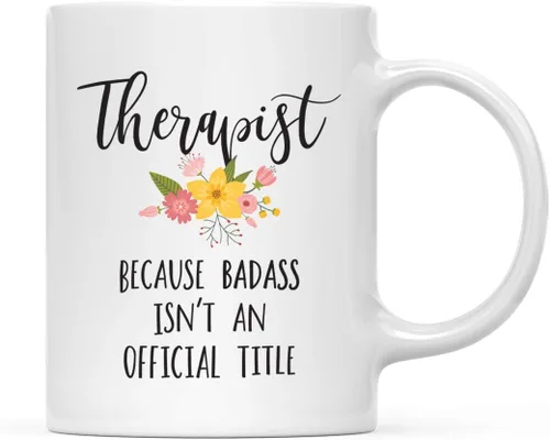Miniatura 37 de Andaz Press Taza de café de 11 onzas, regalo de broma, tía porque Badass no es un título oficial, gráfico floral, 1 paquete