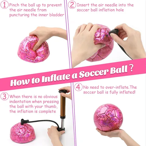Miniatura 7 de DLUGOPIS Sparkling Pink Toddler Soccer Ball - Mini, Age 3-8, Indoor/Outdoor, Small Size for Boys & Girls (Sparkling Pink, 1)