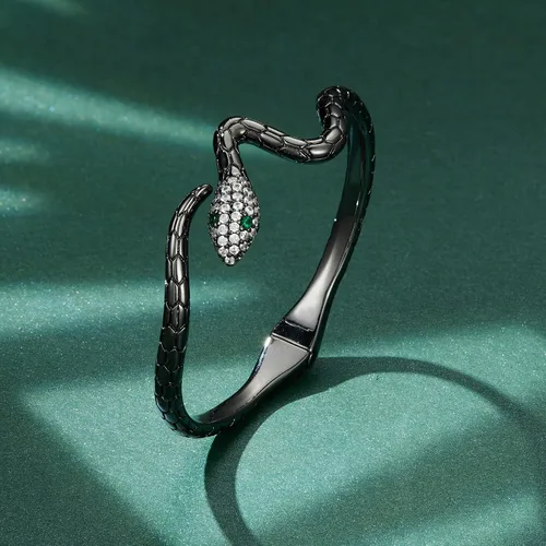 Miniatura 2 de Pulseras de serpiente, pulsera de serpiente ajustable, brazalete abierto, pulsera de plata con envoltura de serpiente de derivación, pulseras de oro