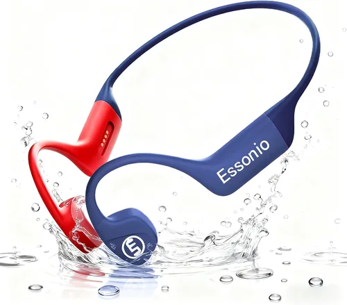 Miniatura 8 de Auriculares de Conducción Ósea Essonio IP68 Impermeables para Natación con Micrófono Bluetooth, Auriculares de Oreja Abierta con Modo MP3, Memoria