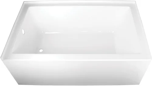 Miniatura 2 de Kingston Brass Aqua Eden VTAP603622L - Tina de alcoba de acrílico de 60 pulgadas con desagüe a la izquierda, blanca