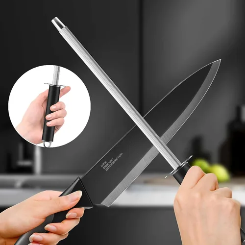 Miniatura 8 de E-far Juego de cuchillos con bloque, juego de 15 piezas de cuchillos de cocina con afilador, juego de cuchillos de chef de acero inoxidable de alto