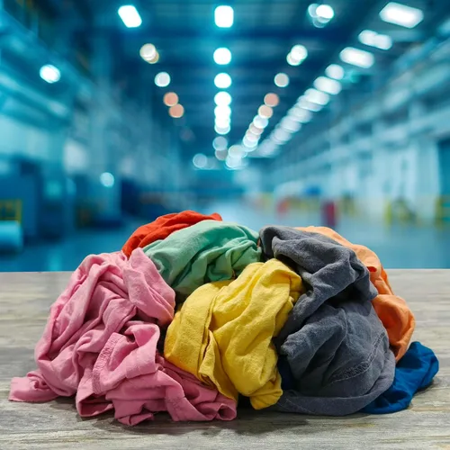 Miniatura 3 de Trapos de limpieza de camisetas de color reciclado (caja de 600 libras de palé de 60 x 10 libras) en trapos de algodón de color caja, perfectos