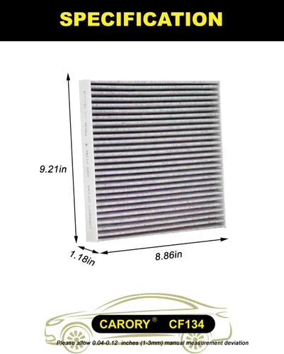Miniatura 2 de Filtro de aire de cabina con carbón activado para Honda Accord 2003–2022, Civic 2006–2015, CR-V 2007–2016, Odyssey 2005–2017, Pilot 2009–2022