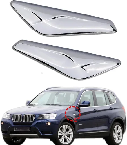 Acabado cromado delantero lado del conductor y del pasajero para BMW X3 F25 X4 F26 2013-2017 Año OEM 51117338569 51117338570