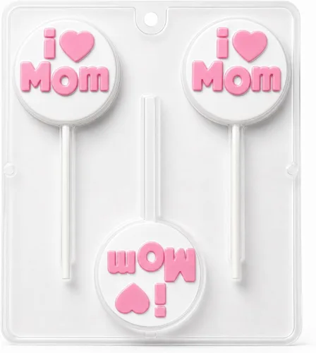 Molde de caramelo I (Heart) Mom Chocolate Lollipop Lollipops Candy Mold Día de la Madre 5006