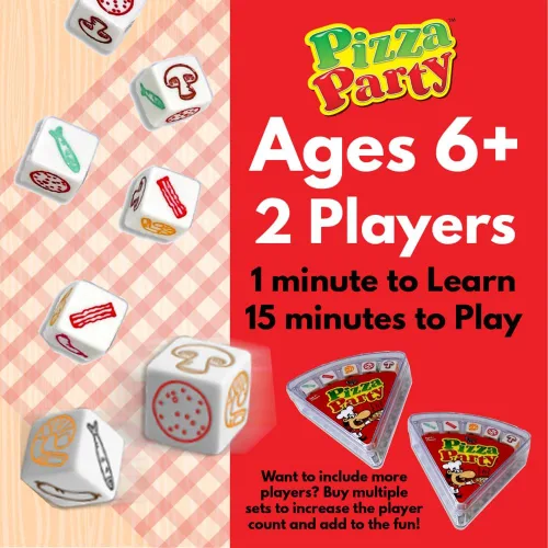 Miniatura 3 de University Games, Juego de dados de fiesta de pizza, juego de dados para niños y familias, a partir de 6 años