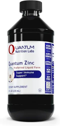 Quantum Nutrition Labs - Gotas de suplemento de zinc líquido, tintura de sulfato de zinc para adultos, 25 mg por porción, función metabólica y apoyo