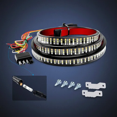 Miniatura 8 de NilightTR-04 Camión Barra de traseras 60 "Triple Fila 504 LED Strip con freno rojo Blanco Luces de torneado de ámbar secuencial secuencial inverso