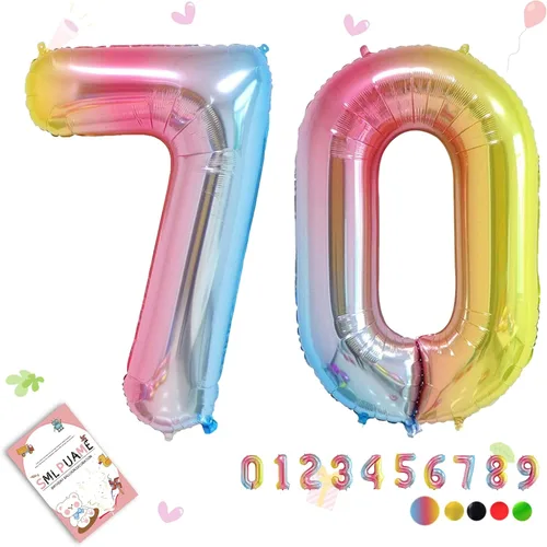 Miniatura 14 de Globos de números de 40 pulgadas del 0 al 9 dorados grandes del número 0, globos digitales para suministros de decoración de celebración de fiesta