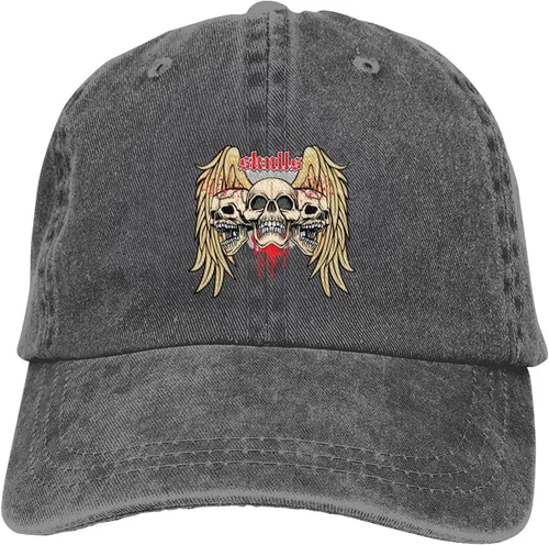 Miniatura 9 de Cowboy Hat Trendy Hats for Man and Women Djustable Four Season Outdoor Baseball Cap of Hell Skull with Angel Deep Heather