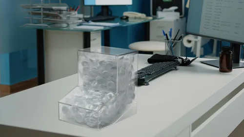 Miniatura 5 de Dispensador de dulces Inevibe - Soporte de almacenamiento acrílico a granel con dos tapas para montaje en superficie o en pared - Almacena