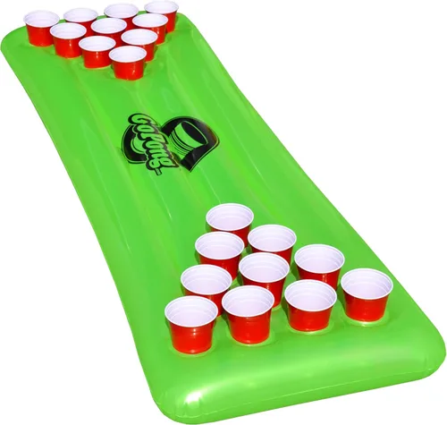 GoPong Pong de alberca, Pong de cerveza inflable flotante, incluye 3 pelotas de Pong.