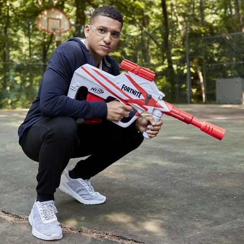 Miniatura 8 de NERF Fortnite B-AR - Pistola de dardos motorizada - Envoltorio Fortnite Converge, lanzamiento motorizado de 10 dardos, enganche para 10 dardos, 10
