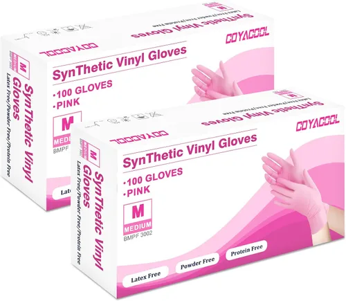 Miniatura 29 de Guantes desechables medianos, de mezcla de nitrilo y vinilo, sin látex, 100 unidades, guantes de grado alimenticio para limpieza, preparación de Azul