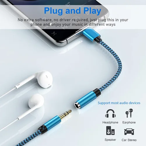 Miniatura 4 de Adaptador USB tipo C a conector de auriculares de 0.138 in, paquete de 2 cables USB C a Aux hembra de audio compatible con Samsung Galaxy A54 A37