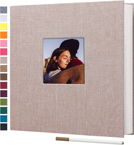 Miniatura 15 de potricher Álbum de fotos grande autoadhesivo de 4 x 6 pulgadas, 5 x 7 pulgadas, 8 x 10 pulgadas, cubierta de lino, 80 páginas en blanco, álbumes