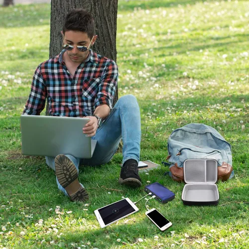 Miniatura 7 de Funda compatible con arrancador de batería portátil para automóvil Halo Bolt 58830/44400/57720 mWh cargador. Soporte de banco de energía para Negro