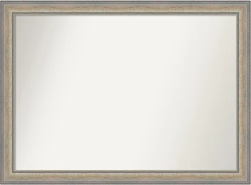 Miniatura 539 de Amanti Art Espejo de baño plateado para sobre fregadero, 28 x 47 pulgadas, espejo rectangular de plata imperial, marco de madera tradicional de gran
