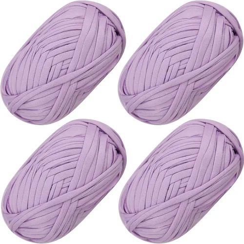 Miniatura 19 de 2 piezas de tela elástica para camisetas, hilo de crochet para tejer DIY, hilo de punto grueso tipo espagueti para proyectos de bolsos, mantas
