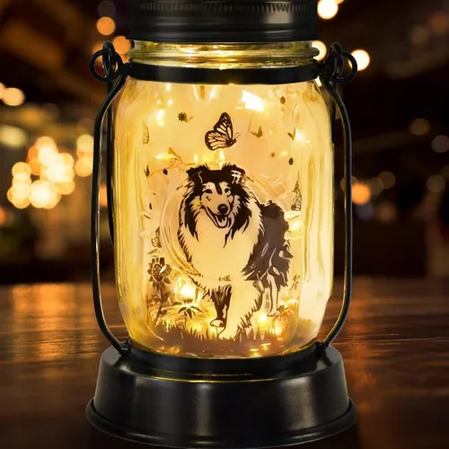 Miniatura 43 de Farol solar de Chihuahua, regalo para mujeres, hombres, mamá, cumpleaños, amantes de perro Chihuahua, luz conmemorativa pérdida de mascotas