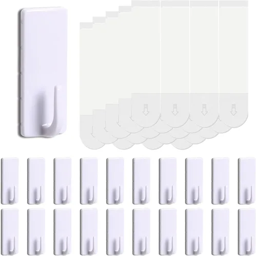 Miniatura 9 de Ganchos de pared resistentes grandes 6 piezas con 12 tiras adhesivas, gancho de pared removible para colgar, ganchos para colgar abrigos sin daños