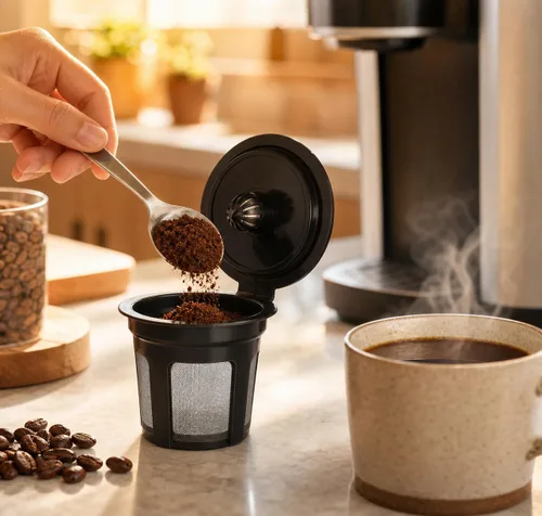 Miniatura 7 de Tazas K reutilizables para cafeteras Keurig 1.0 y 2.0, cápsulas de café recargables con filtro de malla de acero inoxidable, filtros de café sin BPA