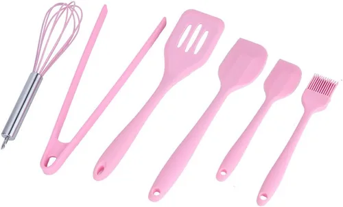 Miniatura 8 de Haofy Utensilios de cocina de silicona, juego de 6 utensilios de cocina antiadherentes resistentes al calor, kit de utensilios de cocina de silicona